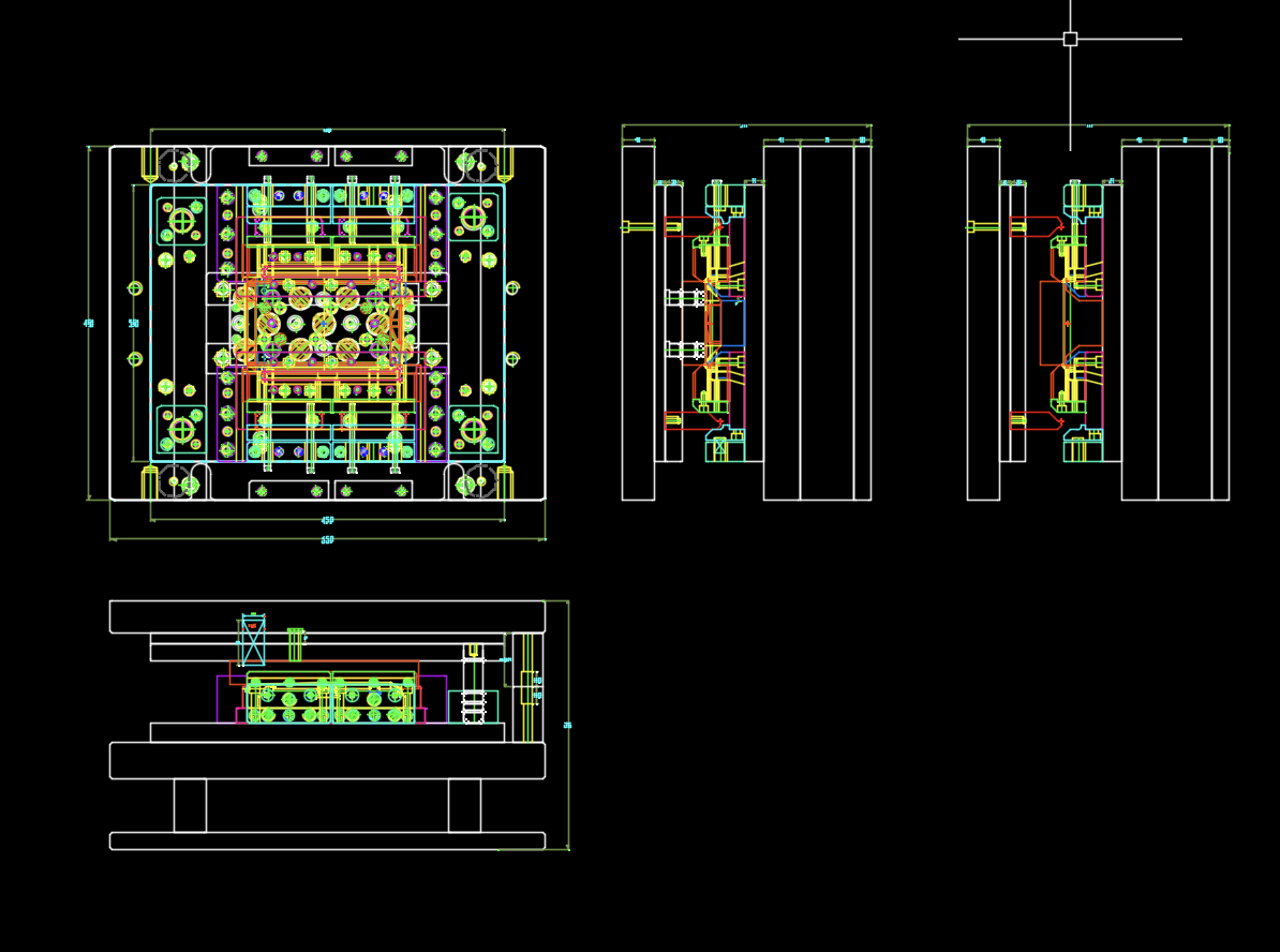 平板电脑后盖宽边侧切模具图